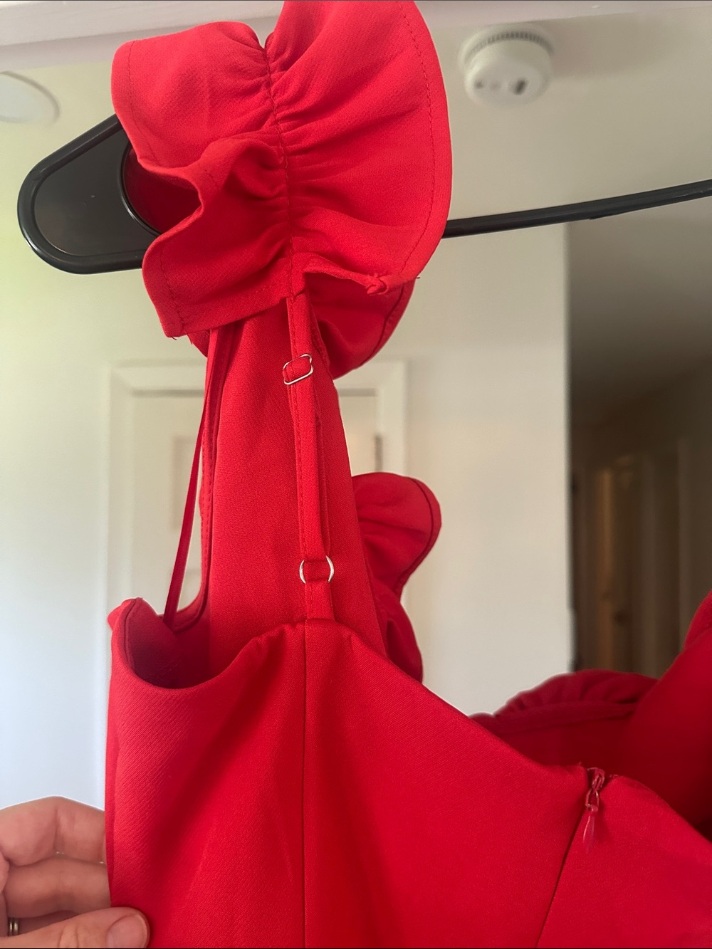 TCEC One-Shoulder Red Ruffle Dress - Picture 2 of 3